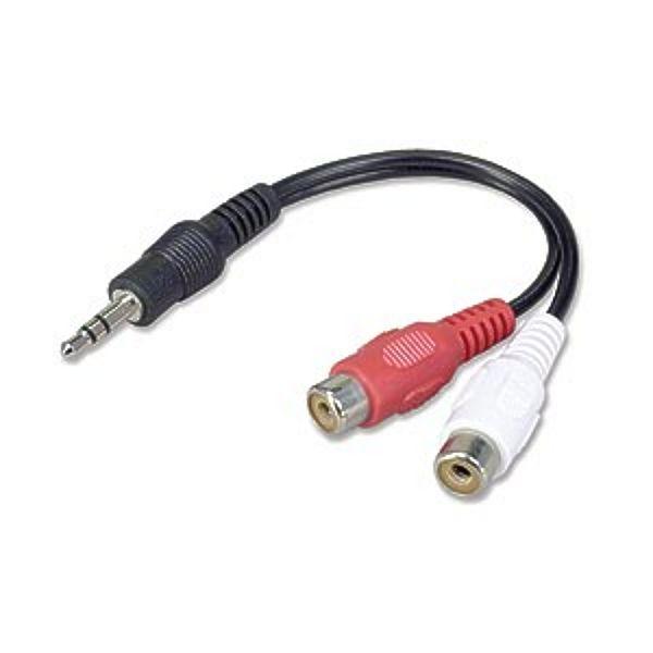 6" Audio Adapter 3.5mm Stereo to 2 RCA (Y) (F/F)
